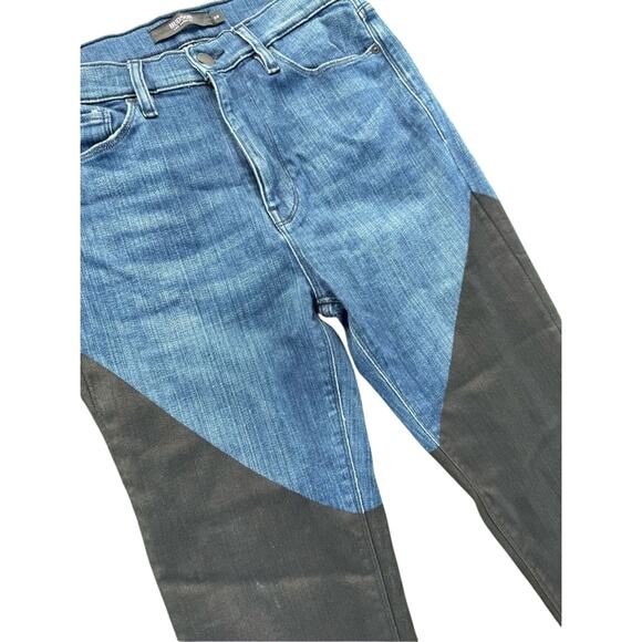 Hudson Jeans denim Super Skinny Ankle Jeans black leather like coating size 29 - Picture 6 of 11